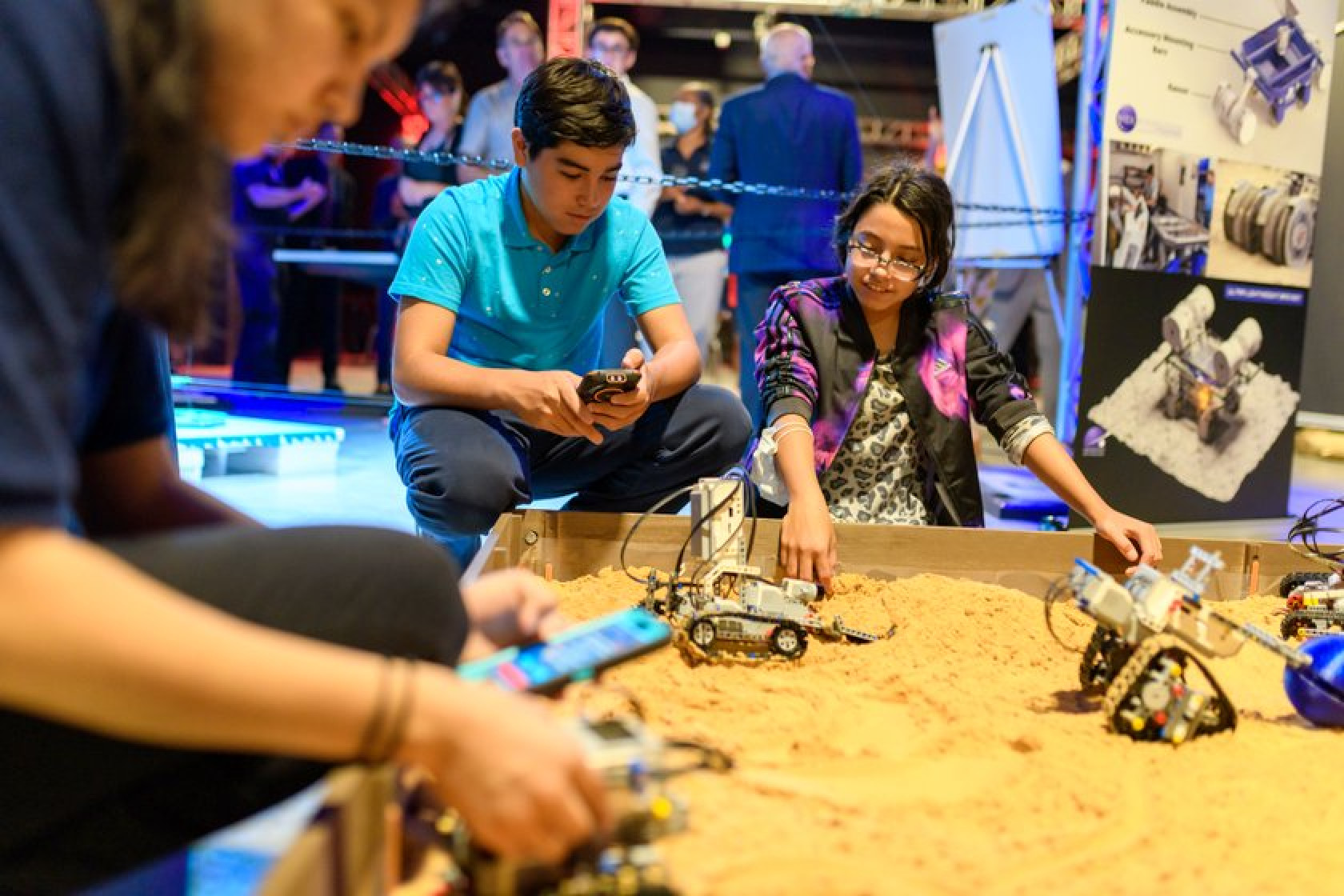 Children using robots