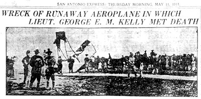 newspaper headline Wreck of Lt George Kelly met death